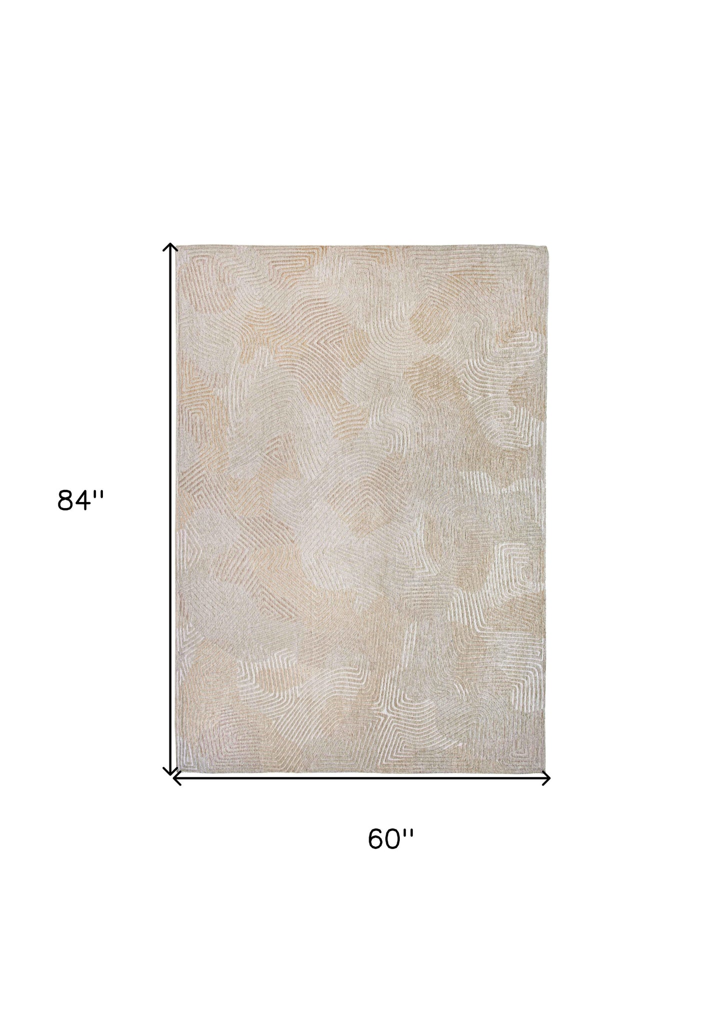 6' X 8' Beige and White Abstract Non Skid Area Rug