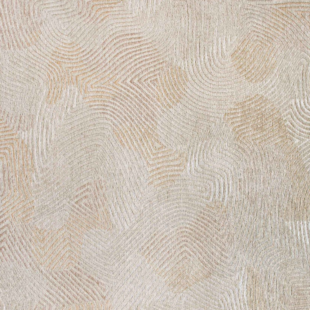 6' X 8' Beige and White Abstract Non Skid Area Rug