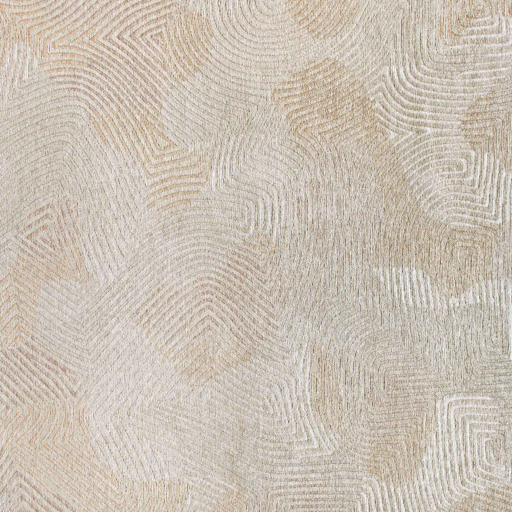 7' X 9' Beige and White Abstract Non Skid Area Rug