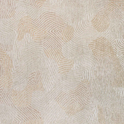 9' X 13' Beige and White Abstract Non Skid Area Rug