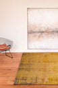 9' X 13' Yellow and Brown Abstract Non Skid Area Rug