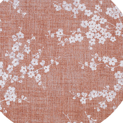 8' Red and White Round Oriental Non Skid Area Rug