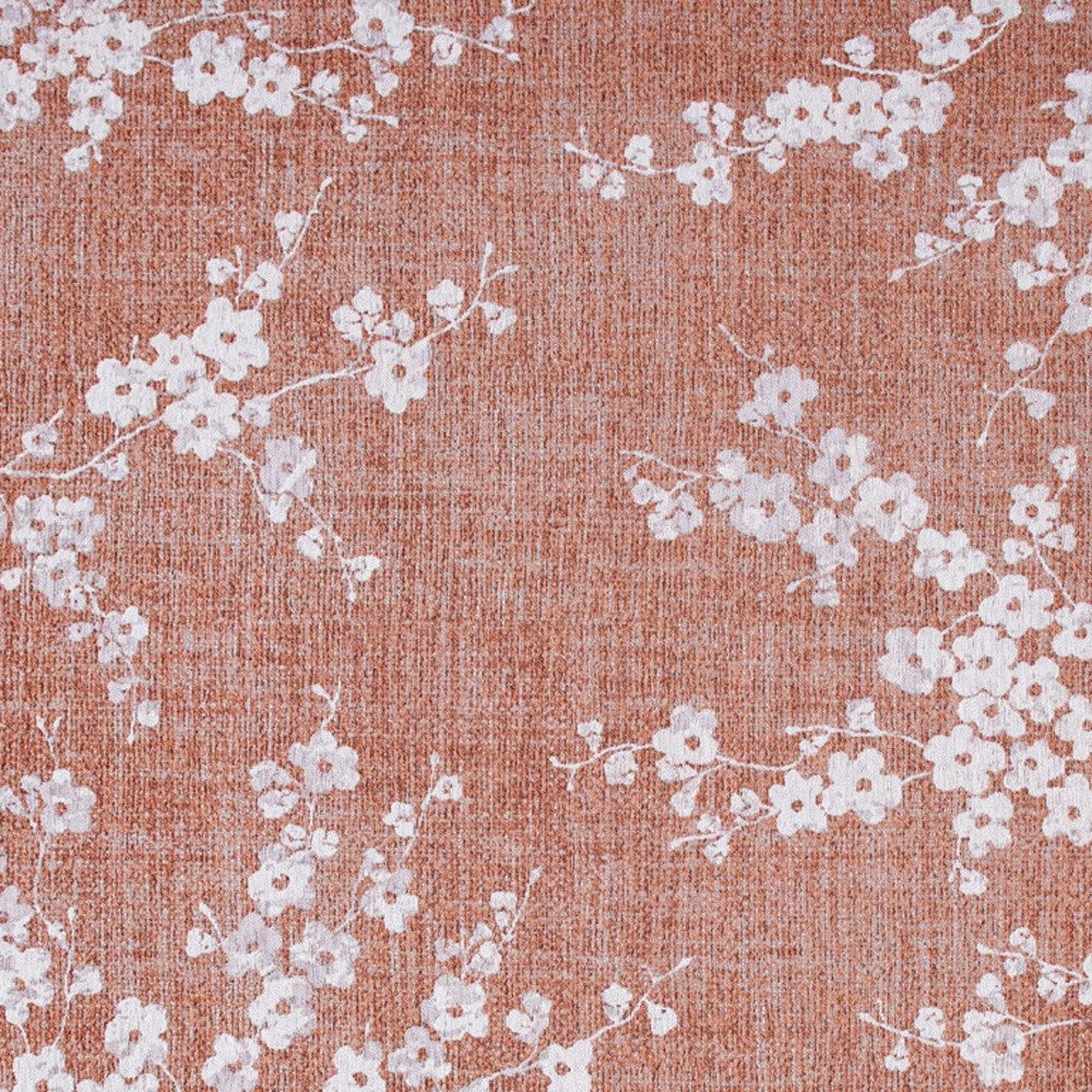 5' X 7' Red and White Oriental Non Skid Area Rug