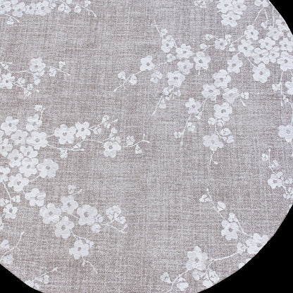 5' Gray and White Round Oriental Non Skid Area Rug