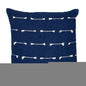 18" Dark Blue Striped Cotton Throw Pillow With Texture