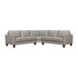 Gray Leather L Shaped Three Piece Corner Sectional