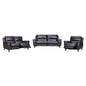 Three Piece Indoor Brown Leather Six Person Seating Set