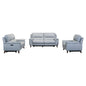 Three Piece Indoor Gray Leather Six Person Seating Set