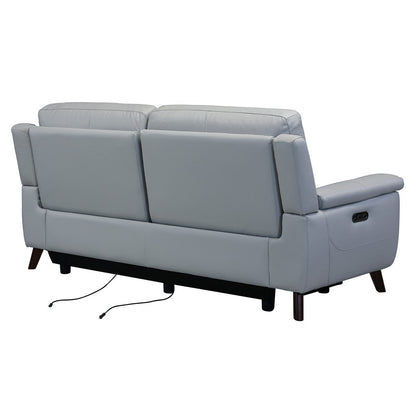 Three Piece Indoor Gray Leather Six Person Seating Set