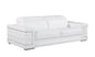 89" White Leather Sofa