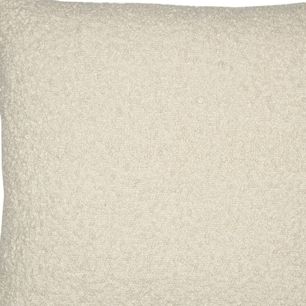 20" Ivory Throw Pillow With Shag