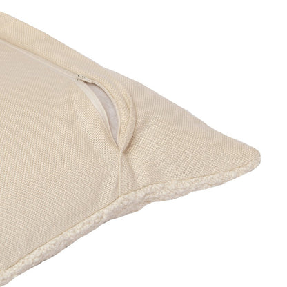 20" Ivory Throw Pillow With Shag