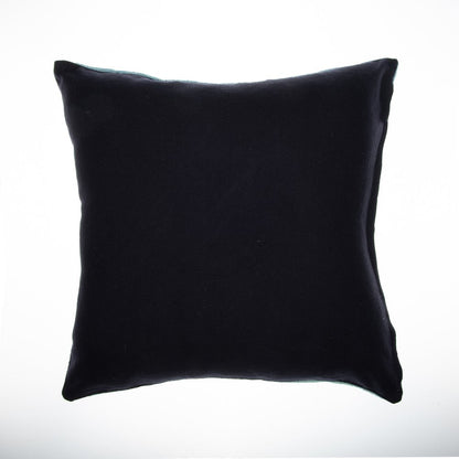 20" Beige and Black Geometric Cotton Throw Pillow With Embroidery