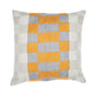 20" Yellow and Gray Check Throw Pillow With Embroidery