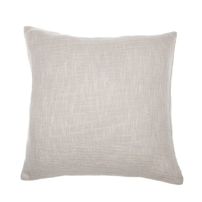 20" Ivory Geometric Cotton Blend Throw Pillow With Embroidery