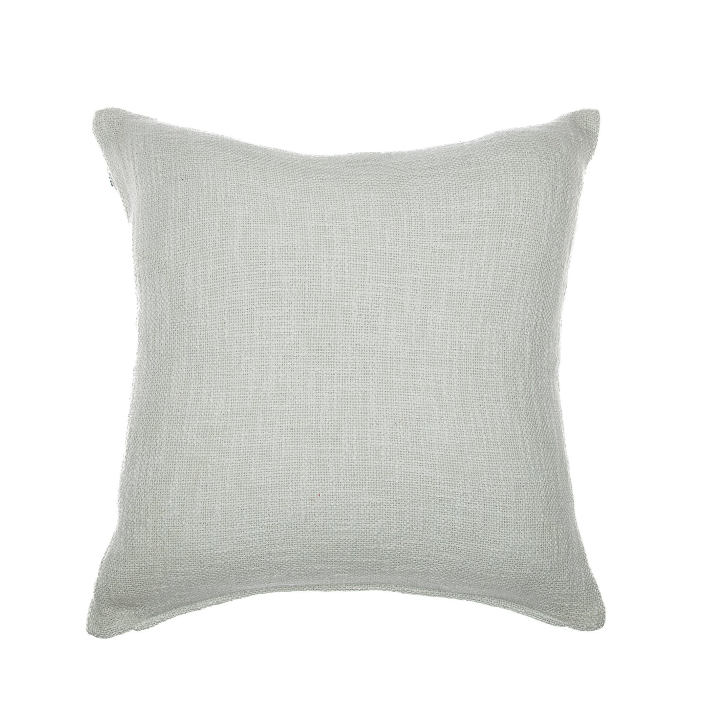 20" Ivory Geometric Cotton Blend Throw Pillow With Embroidery