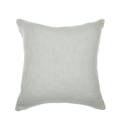 20" Ivory Geometric Cotton Blend Throw Pillow With Embroidery