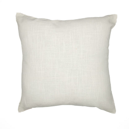 20" Taupe and Ivory Geometric Cotton Blend Throw Pillow With Embroidery