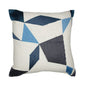 24" Taupe and Ivory Geometric Cotton Blend Throw Pillow With Embroidery
