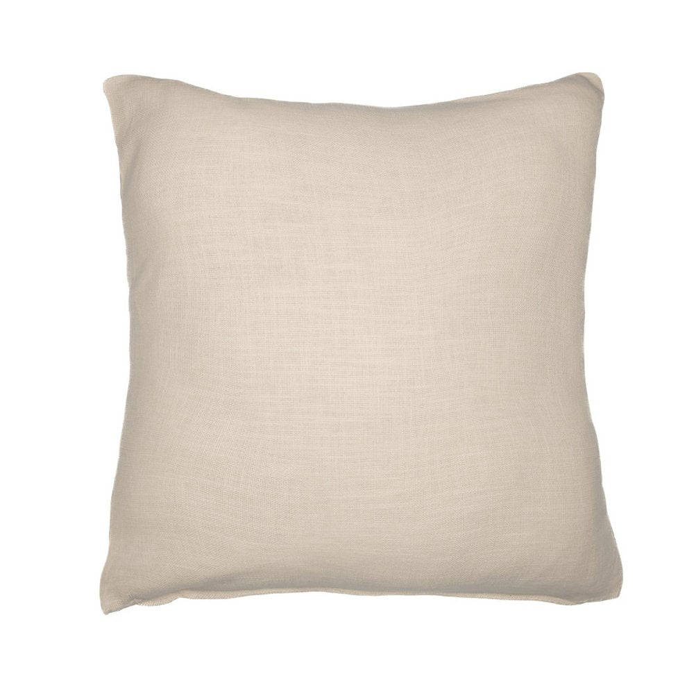 24" Taupe and Ivory Geometric Cotton Blend Throw Pillow With Embroidery