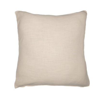 24" Taupe and Ivory Geometric Cotton Blend Throw Pillow With Embroidery