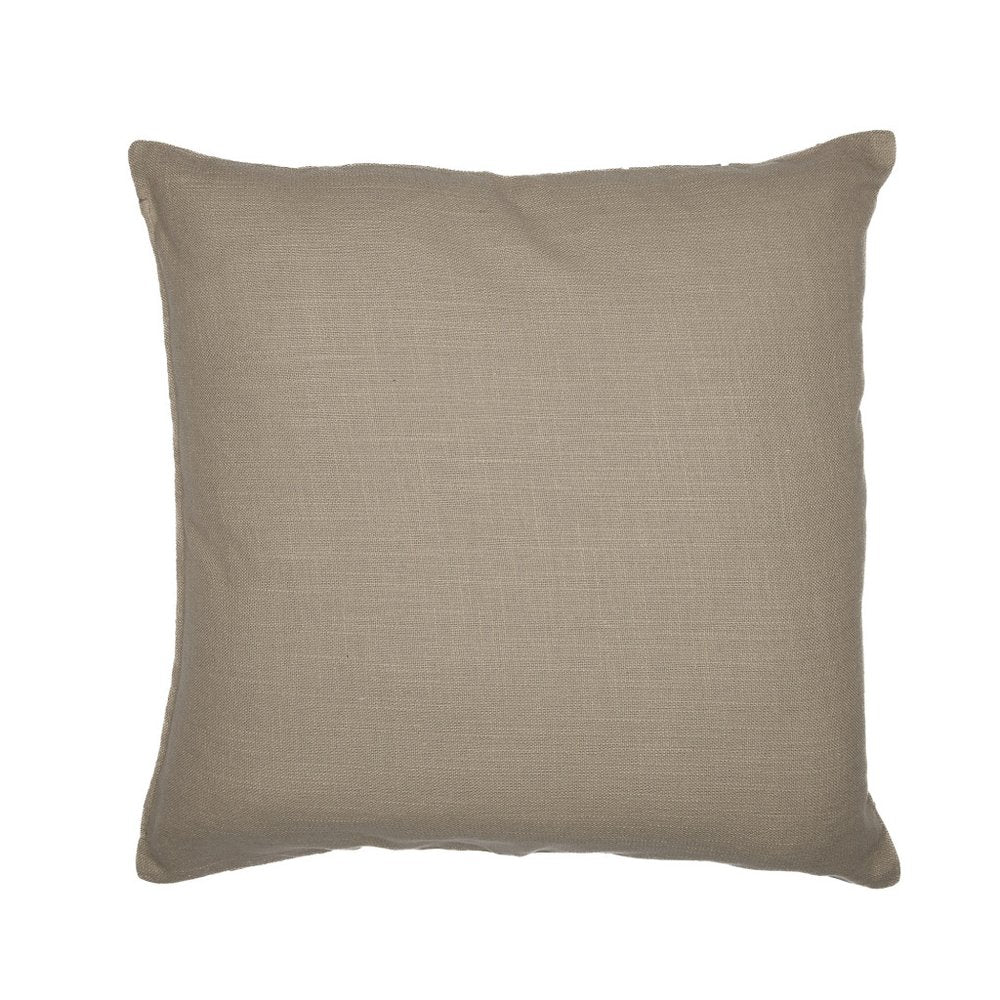 24" White Check Cotton Blend Throw Pillow With Embroidery