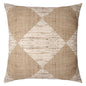 24" Brown and Beige Diamond Silk Throw Pillow With Embroidery