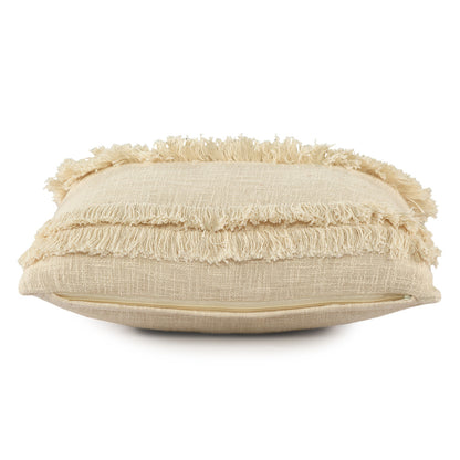 14" X 36" Cream 100% Cotton Zippered Pillow