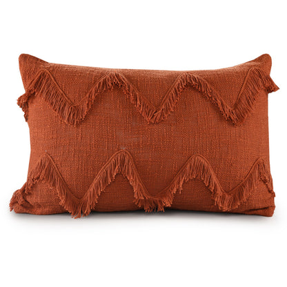 14" X 36" Orange 100% Cotton Zippered Pillow