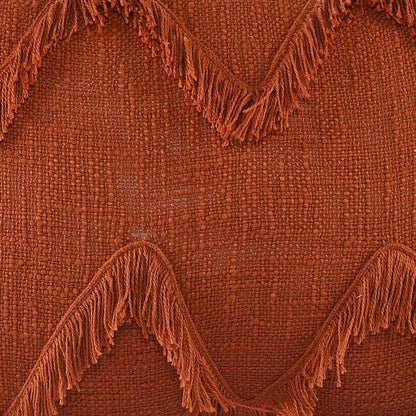 14" X 36" Orange 100% Cotton Zippered Pillow