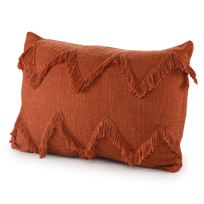 14" X 36" Orange 100% Cotton Zippered Pillow