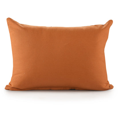 20" X 20" Orange And Dark Orange 100% Cotton Geometric Zippered Pillow