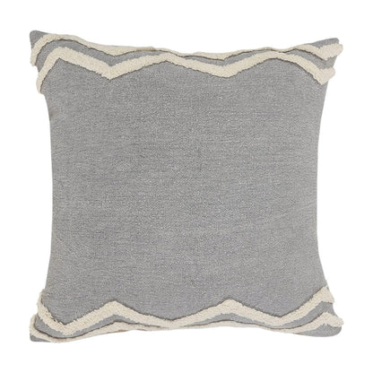 14" X 36" Gray And Tan Cotton Chevron Throw Pillow