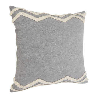 14" X 36" Gray And Tan Cotton Chevron Throw Pillow