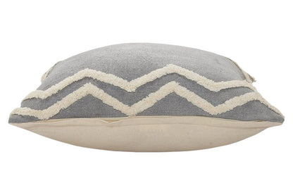 14" X 36" Gray And Tan Cotton Chevron Throw Pillow