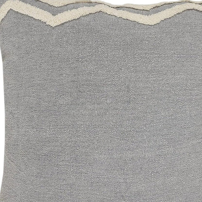 14" X 36" Gray And Tan Cotton Chevron Throw Pillow