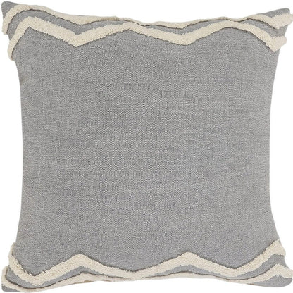14" X 36" Gray And Tan Cotton Chevron Throw Pillow