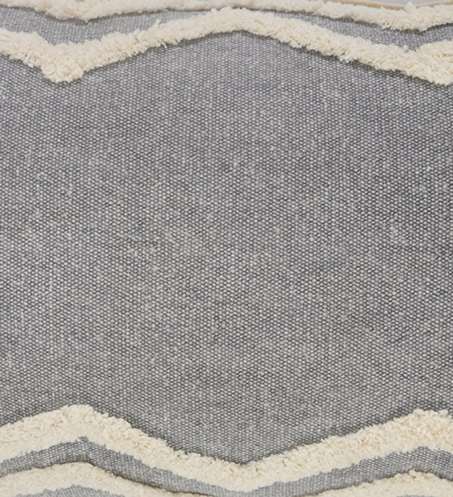 14" X 36" Gray And Tan Cotton Chevron Throw Pillow