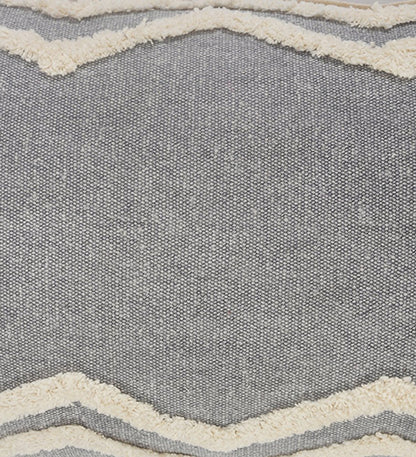 14" X 36" Gray And Tan Cotton Chevron Throw Pillow