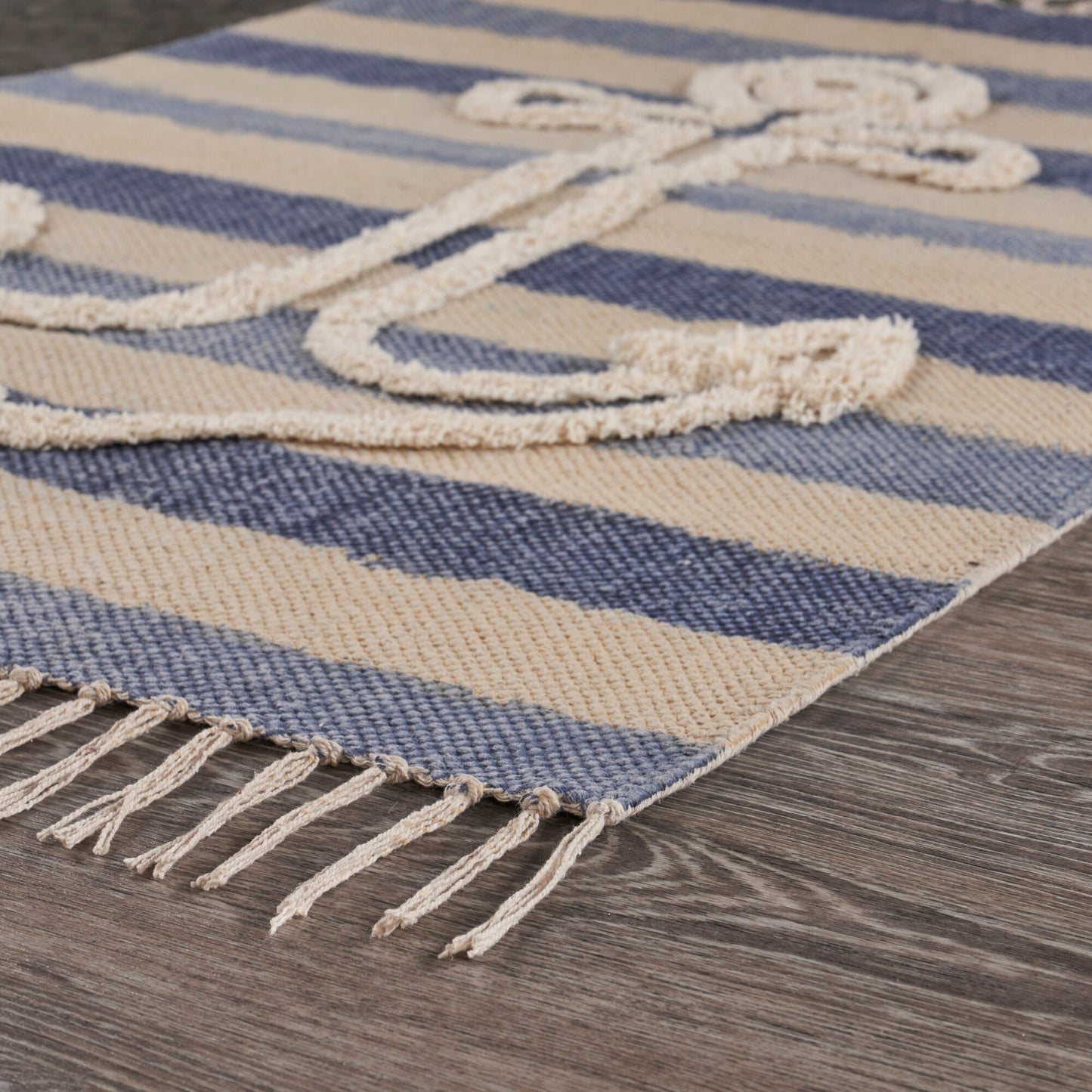 3' X 4' Blue Abstract Hand Woven Area Rug