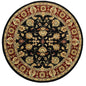6' Black and Red Round Floral Area Rug