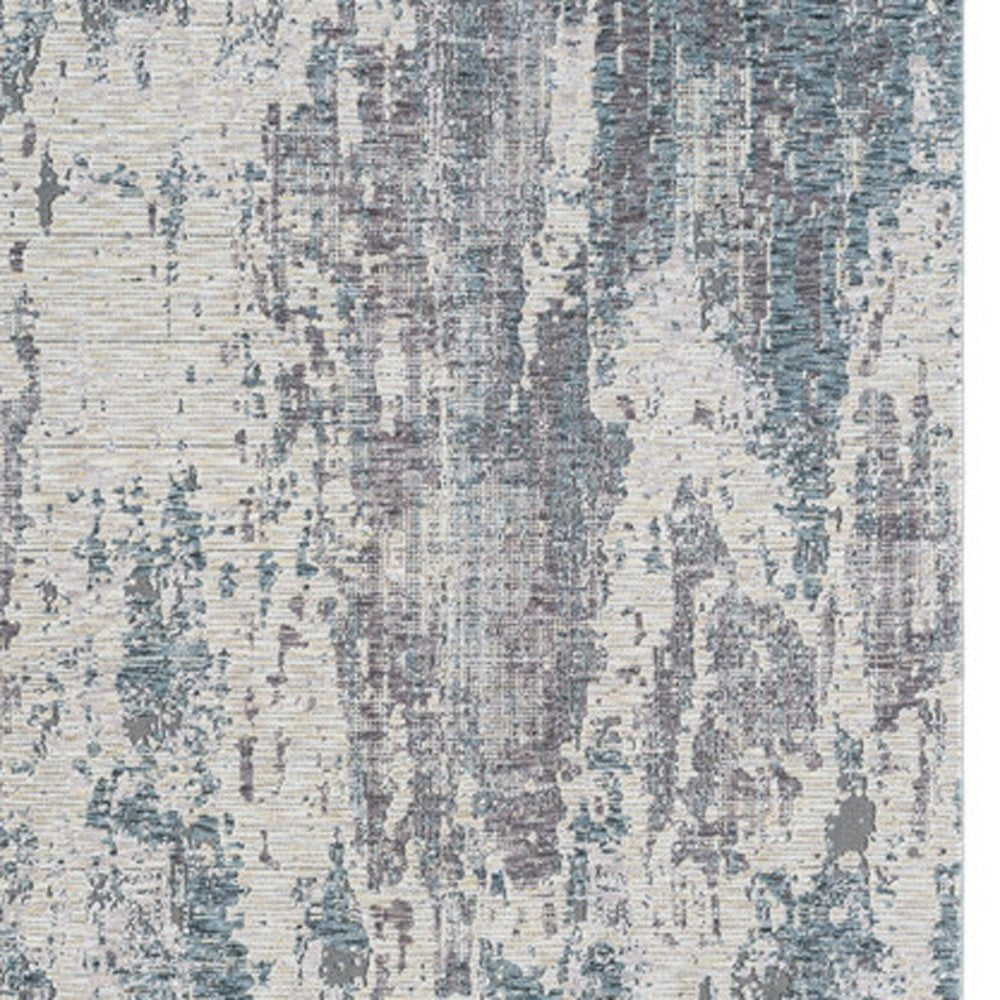 2' X 3' Gray and Ivory Abstract Area Rug