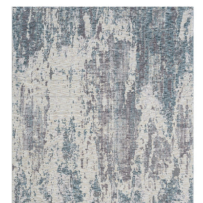 8' X 10' Gray and Ivory Abstract Area Rug