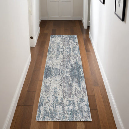 2' X 3' Gray and Ivory Abstract Area Rug