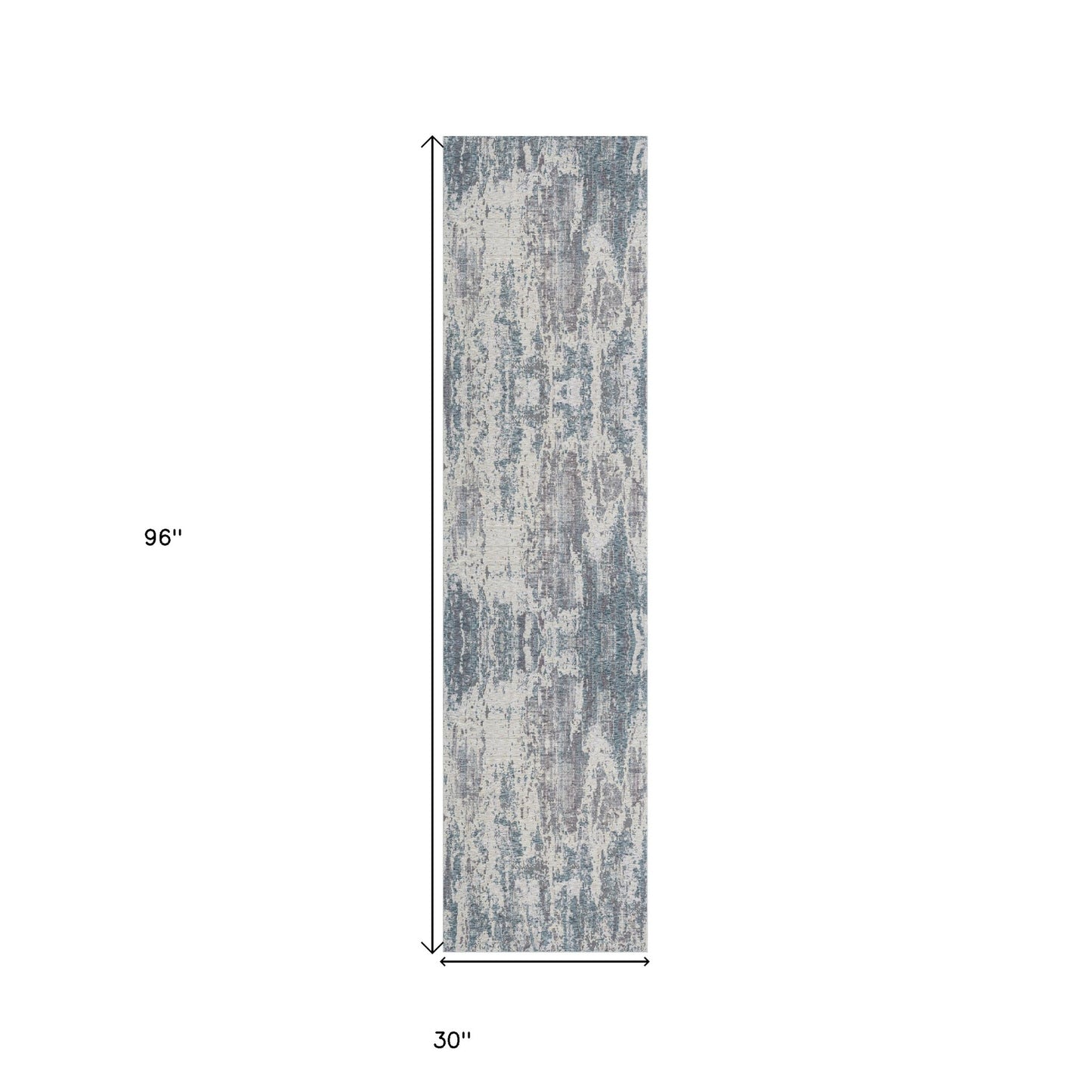 8' X 10' Gray and Ivory Abstract Area Rug