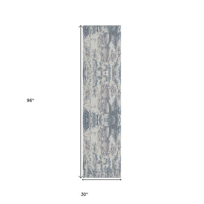 2' X 3' Gray and Ivory Abstract Area Rug