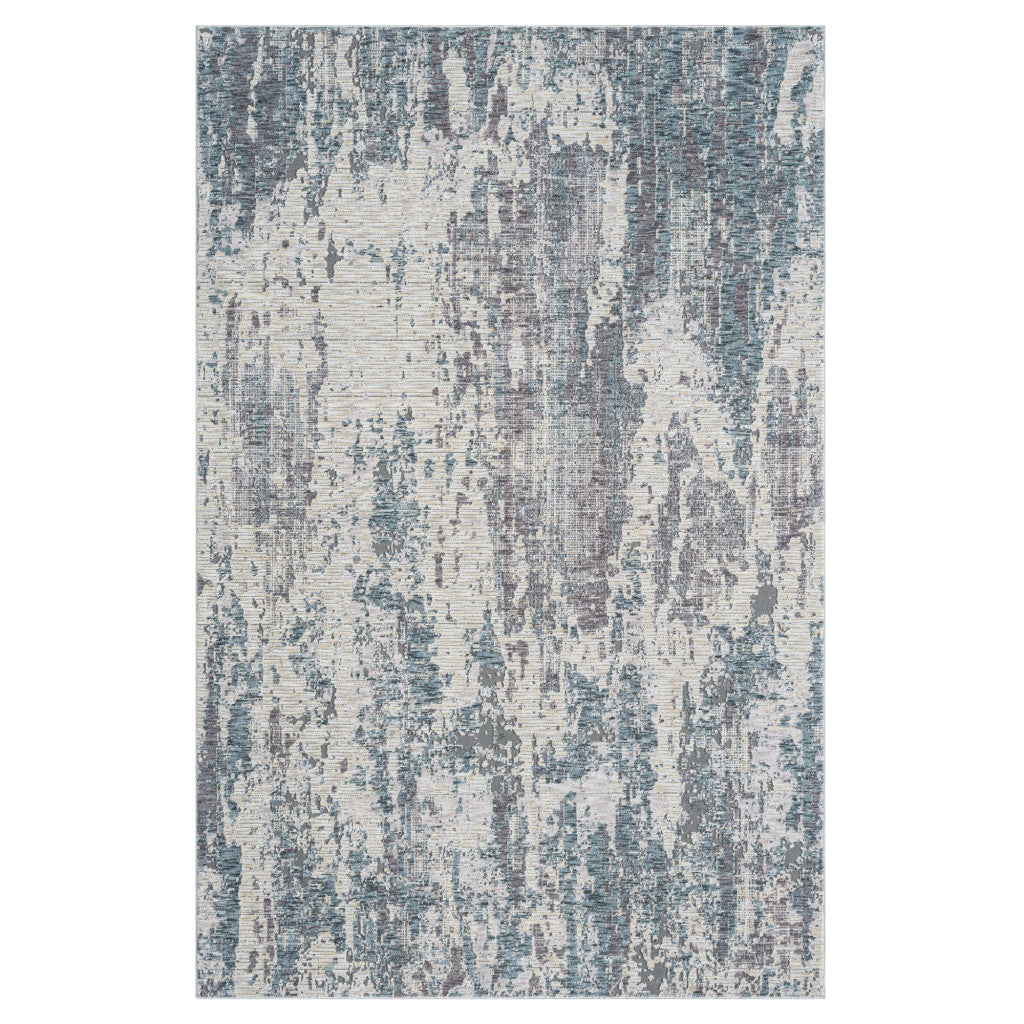 8' X 10' Gray and Ivory Abstract Area Rug