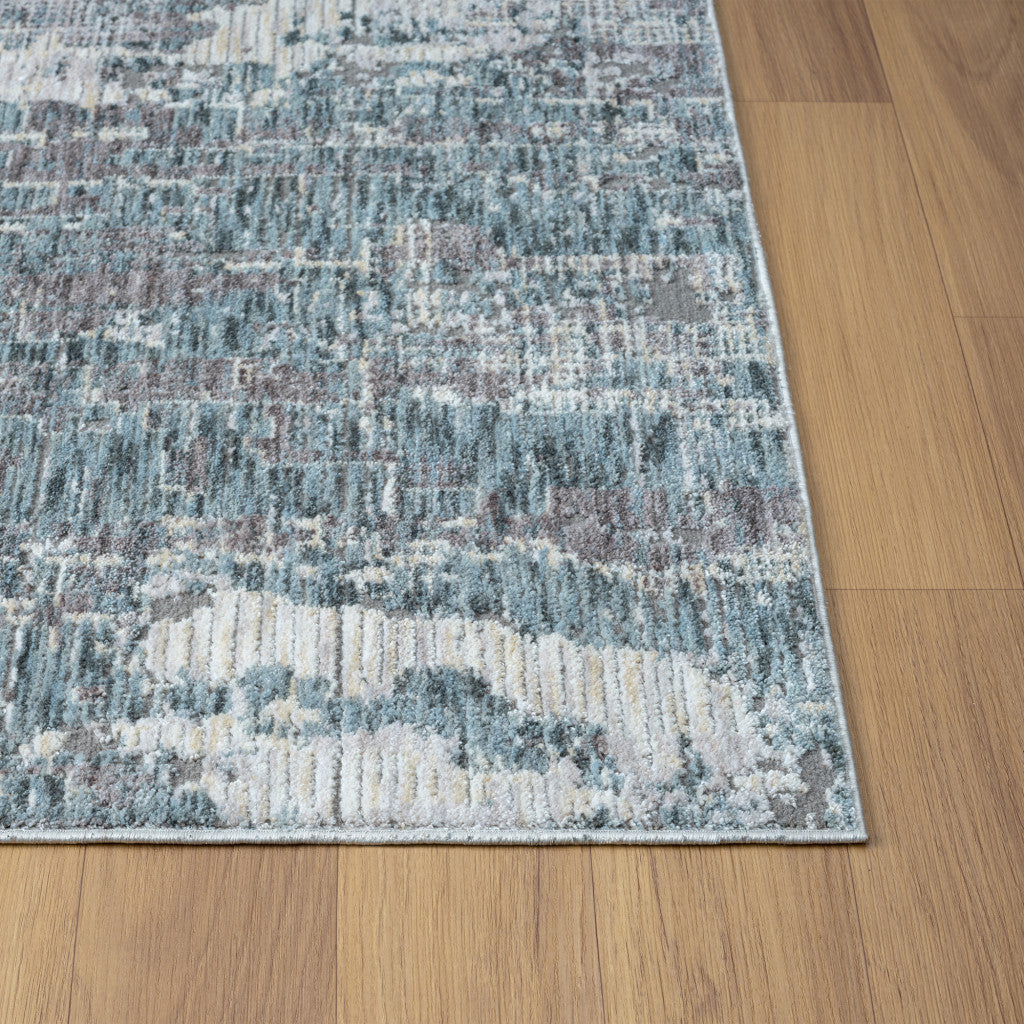 8' X 10' Gray and Ivory Abstract Area Rug