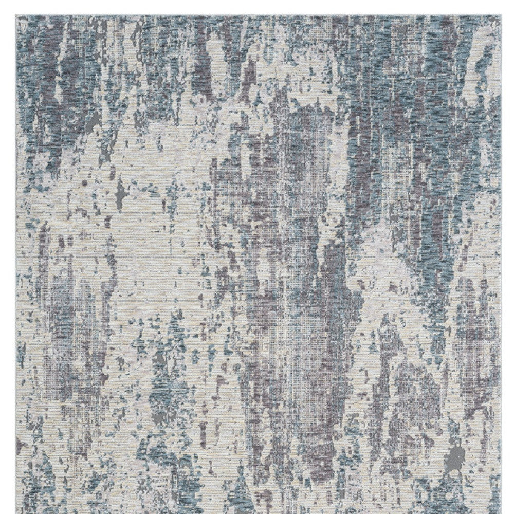 8' X 10' Gray and Ivory Abstract Area Rug