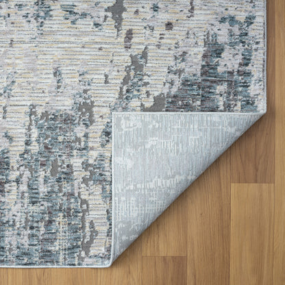 8' X 10' Gray and Ivory Abstract Area Rug